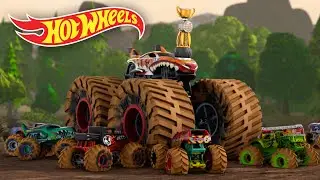 Monster Truck Champions Cup Highlights! 🏆 + More Cartoon Videos for Kids | Hot Wheels