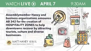 Asm Haney's Announces Hospitality Zones to Boost Downtown Recovery