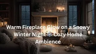 Warm Fireplace Glow on a Snowy Winter Night ❄️ Cozy Home Ambience