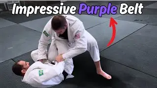 Black Belt VS IMPRESSIVE Purple Belt | BJJ Rolling Commentary