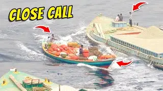 Cargo Boat & Sand-laden Ships Narrowly Avoided Major Accident Despite Being Too Close