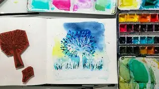 Art Journal Page using the Embossing Resist Technique