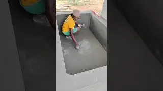 Amazing 👍 Water tank floor plaster 👌 #shorts #trending #plaster #trendingnow #cementplaster #skills