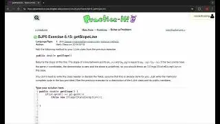 Exercise 8.15 (getSlopeLine) Java Tutorial || Practice-It