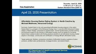 Affordable Housing Radon Rating System in North Carolina