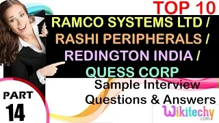 jobs | quess corp limited | ramco group | rashi peripherals pvt ltd | Redington India Careers