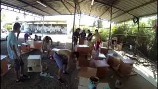 30 barn owl boxes built by teens of Moshav Ram On