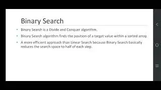 Searching in DSA+ Linear search+ Binary search+Theory Concept.