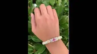 Pink Topaz + Diamonds 8mm Bracelet by Alwand Vahan