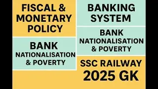 Fiscal & Monetary Policy, Banking System, Bank Nationalisation & Poverty | SSC Railway 2025 GK