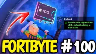 FORTBYTE #100 Location: Found on the highest floor of the tallest building in Neo Tilted Fortnite