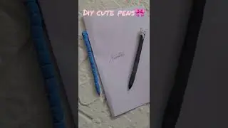 DIY CUTE PEN🎀🤍#pencraft#craft#craftshorts#craftsandarts#diy#shortsfeed#shortsvideo#art#airdryclay