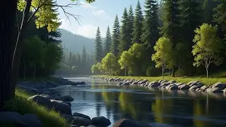 Flowing River Night 🌿 Peaceful Nature Soundscape for Deep Sleep and Serenity #1383