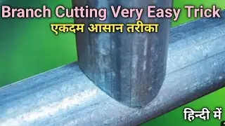 Pipe Branch Cutting Very easy trick सबसे आसान तरीका 👍#pipefitting #industrial #pipefitter