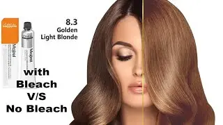 Loreal Majirel 8.3 Color with Bleach and Without Bleach