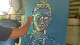 Buddha mural  making process