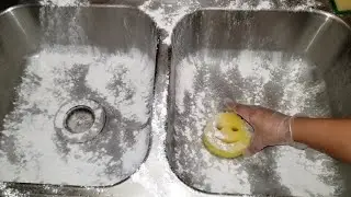 Actual Sink Cleaning w/ Lemon Spic&Span Comet #scrubdaddy #spongeasmr #sinkcleaning #asmrsounds