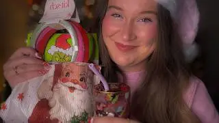 ASMR Pink Holiday Makeover 🎀🎄 makeup and hair styling personal attention roleplay