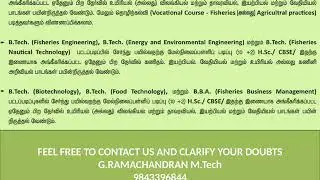 Top 10 Fisheries Colleges in TAMILNADU ( Government of TAMILNADU)