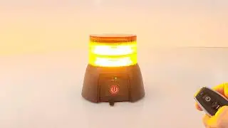 Rechargeable Amber LED Beacon with Remote Control &ndash; Magnetic &ndash; 12/24v &ndash; ECE R65