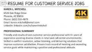 How To Write Resume for Customer Service Jobs with Sample and Explanation | Writing Tutorials