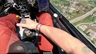 On Board - POV - PW-5 glider at Temploux
