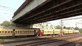 Aerodynamic locomotive ke sath   54354 Bareilly  Aligarh Passenger train 