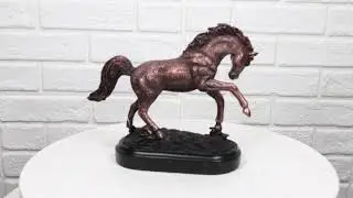 Ebros Rustic Western Country Stallion Horse Textured Bronze Resin Figurine With Base