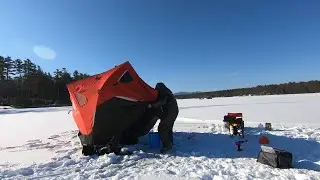 Ice Camping on Lake Winnipesaukee for Lake Trout