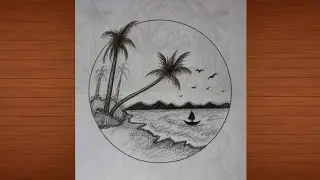 How to Draw a River Scene with Pencil | Easy Scenery Drawing Tutorial