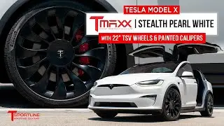 🛡️ Защита лакокрасочного покрытия Tesla Model X, самовосстанавливающийся PPF-фильтр TMaxx Satin, 22-дюймовые диски TSV и окрашенные суппорты