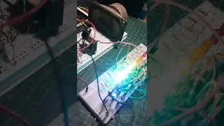 Transistor Based 9 LED VU Meter Audio Level Indicator Demonstration