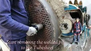 How to remove welded pipe to boiler tubesheet/buhay OFW,,,