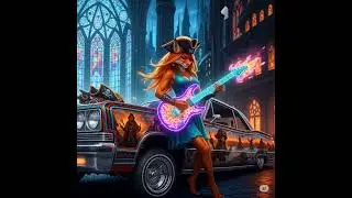 She plays her illuminated neon guitar 🎸#furryai#furrycommunity#furry female#darkraptor#furryyoutube