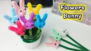 Flowers Bunny l pipe cleaner 