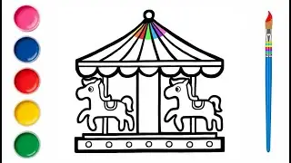 Carousel Drawing, Painting, Coloring for Kids & Toddlers