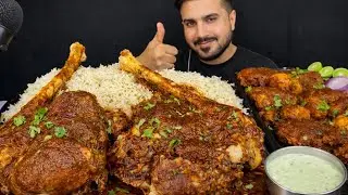 ASMR; EATING SPICY MUTTON LEGS CURRY SPICY CHICKEN CURRY SPICY EGGS CURRY WITH RICE    REAL MUKBANG