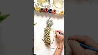 Half Real 🍍 Half Painted &ndash; Pineapple Illusion Art|#pineapple #shorts #artbox #art #trending #fruit