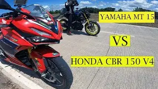 YAMAHA MT 15 VS HONDA CBR 150 V4 SPEED TEST | FRIENDLY RACE