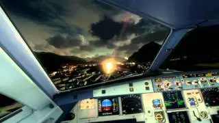 FSX realistic graphics  - Air Berlin A320 Visual Landing RWY 26 Innsbruck LOWI (Cockpit view)