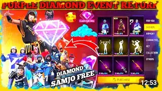 FREEFIRE PURPLE DIAMOND 💎 EVENT RETURN PURPLE DIAMOND EVENT TIME LIMITED SHOP PURPLE DIAMOND