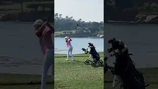 Pebble Beach - 18 tee shot #golf #taylormade #pgatourchampions #firsttee #golfswing #shorts