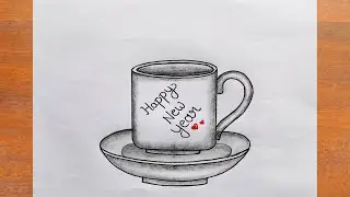 Happy New Year 2026 Drawing / Happy New Year Cup Drawing / Cute New Year Cup Drawing 