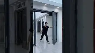 Trackless floating glass door, light and smooth, UP space utilization!#glassdoor#ptdoor#aluminumdoor