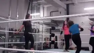 Sara Amato with NXT Divas at WWE Performance Center 2014