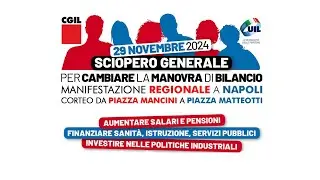 Sciopero generale di CGIL e UIL - Diretta  degli interventi conclusivi da piazza Matteotti