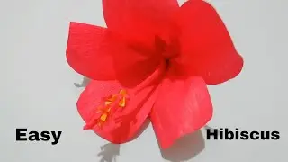 How to make hibiscus flower with crepe paper | Paper Craft | Crafty Manoo
