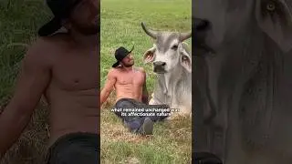 Man Adopts Calf, Astonishes All! #shortvideo #animals #pets #cute #shorts #foryou #cow