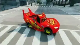 video Epic Escape Lightning McQueen vs Car Crab  Eater. In BeamNg.Drive