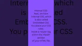 CSS In 60 Seconds  Inline internal External| #youtubeshorts #shortsfeed #youtube